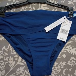 NWT Bleu Rod Beattie sarong hipster bikini bottom size 10 in navy